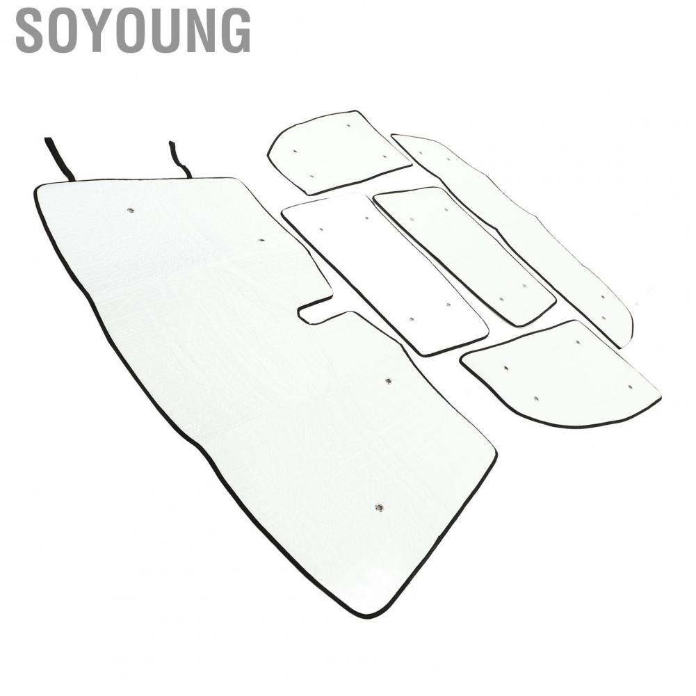 Soyoung Car Sun Visor  Protection Keep Vehicle Cool Double Layer Reflective 210T Material Auto Window Sunshade Aluminum Foil with Suction Cups for XK50 2007-2021