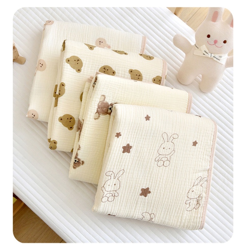 Chăn Quấn Em Bé 4 Lớp Bằng Vải Cotton Thoáng Khí