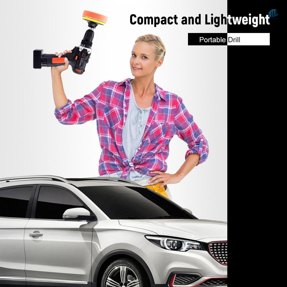 Bộ Máy Khoan / Bộ Điều Khiển Đánh Bóng Xe Hơi Tốc Độ 1350rpm 25V Có Thể Sạc Lại Kèm 5 Bits