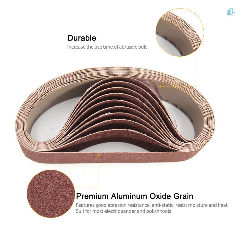 Set 10 Dây Đai Chà Nhám 30x330mm 240 Grit Dành Cho Máy Xoay Đánh Bóng
