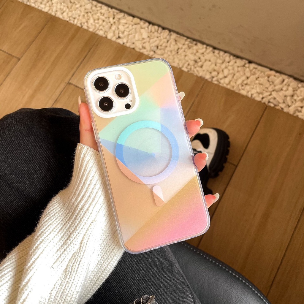 Ốp Điện Thoại Nam Châm Chống Rơi Màu Gradient Cho IPhone 14 PRO Max 14Plus 13 PRO 12 11
