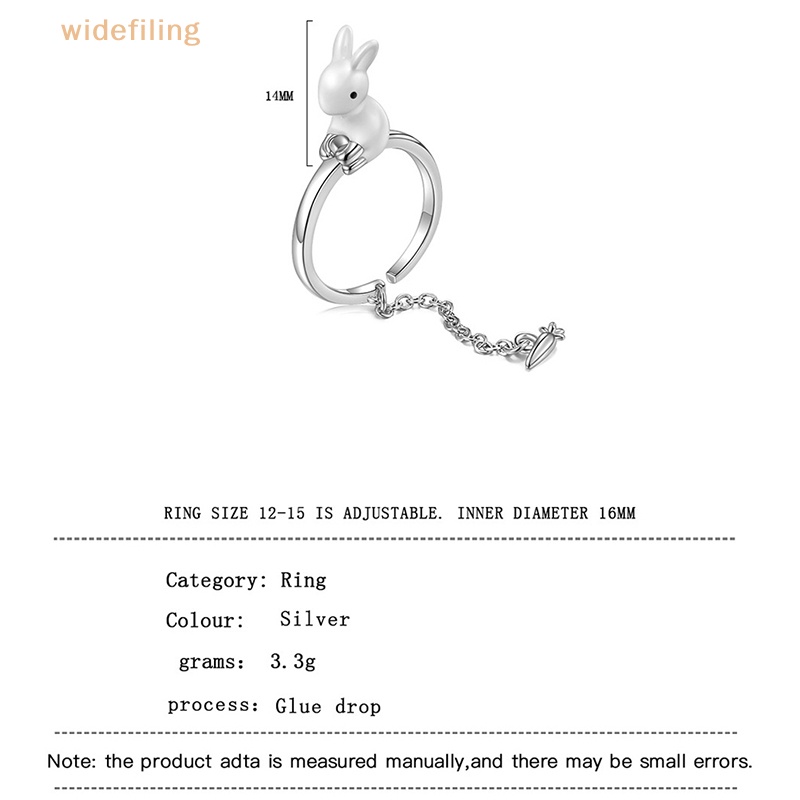 Nhẫn Hở Mạ Bạc 925 Hình Thỏ Và Củ Cải Xinh Xắn Thời Trang Dự Tiệc Cho Nữ
