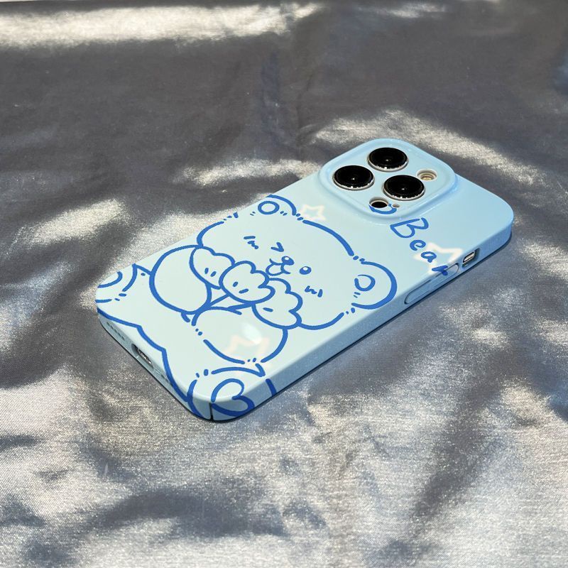 Ốp Điện Thoại Màu Gradient Hình Gấu Dễ Thương Cho Iphone 78 14pro max 11I 13 12 A7JN
