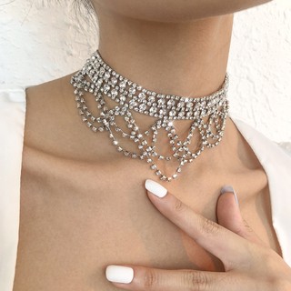 Vòng cổ Bạc Đính Đá Pha Lê Thời Trang Dành Cho Nữ