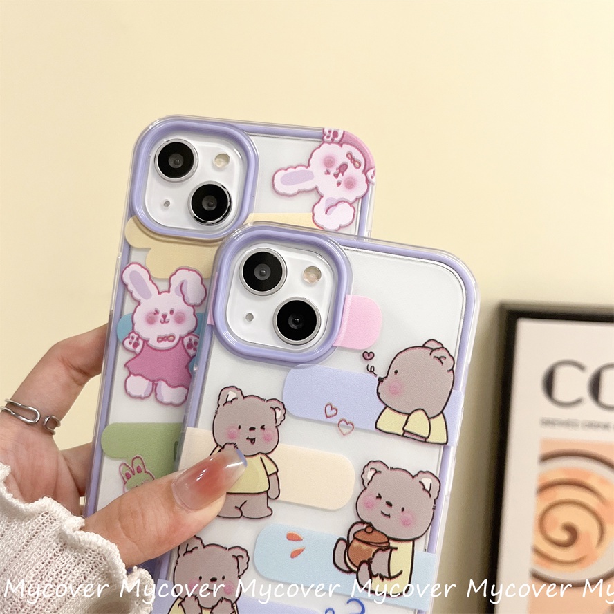 Ốp Điện Thoại Silicon Mềm Hình Gấu / Thỏ Cho iPhone 14 13 12 11 Pro Max X XR Xs Max 6 7 8 Plus