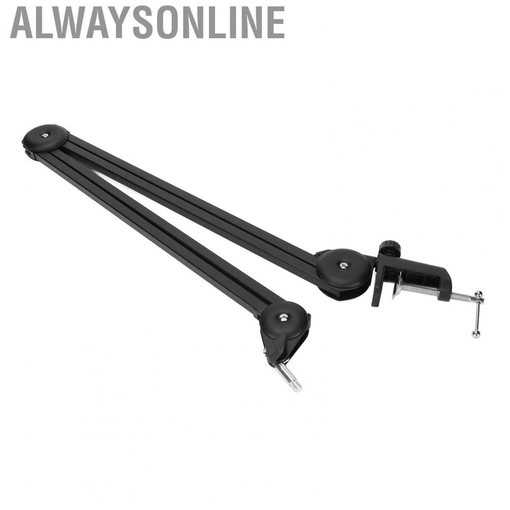 Alwaysonline Microphone Arm Stand Professional 2KG Load Bearing Capacity Adjustable Angle Mic Boom for Live Broadcast  Station