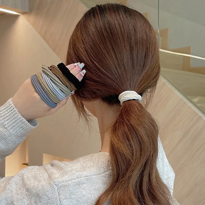 Set 5 / 10 Dây Cột Tóc Không Đường May Màu Sắc Ngọt Ngào Cho Nữ