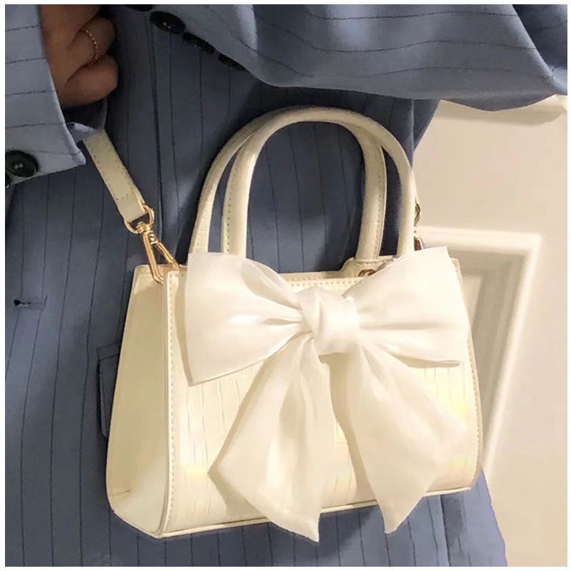 Túi Đeo Chéo Hình Vuông Nhỏ Đính Nơ Phong Cách Mới Cho Nữ