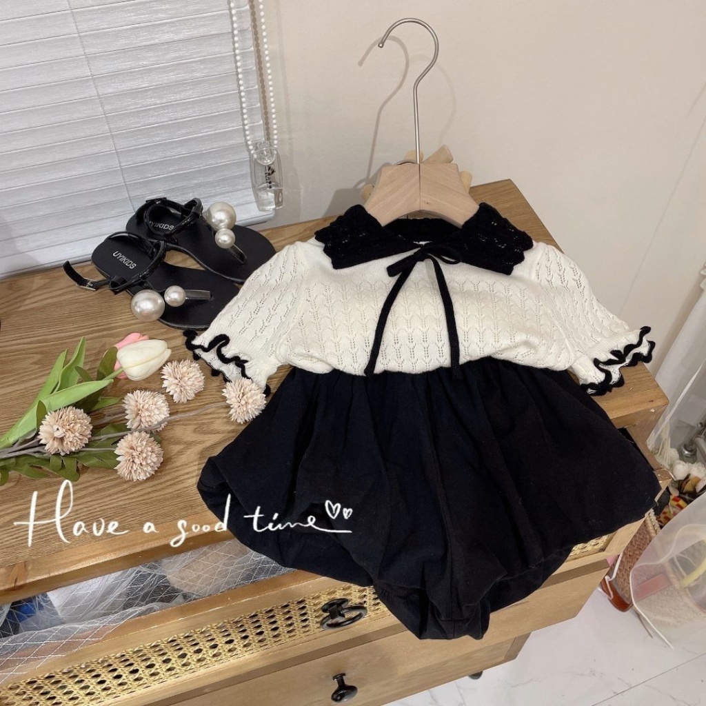 Hàng Mới Về Bộ Áo Thun Tay Ngắn + Quần Short Thể Thao Phong Cách Hàn Quốc Thời Trang Mùa Hè Cho Bé Gái