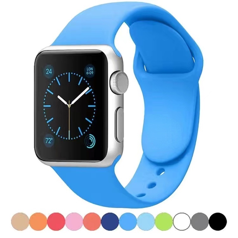Dây Silicone Thay Thế Cho ĐồNg Hồ apple iWatch 44mm 45mm 40mm 42mm 38mm 41 8 6 5 3 SE 7