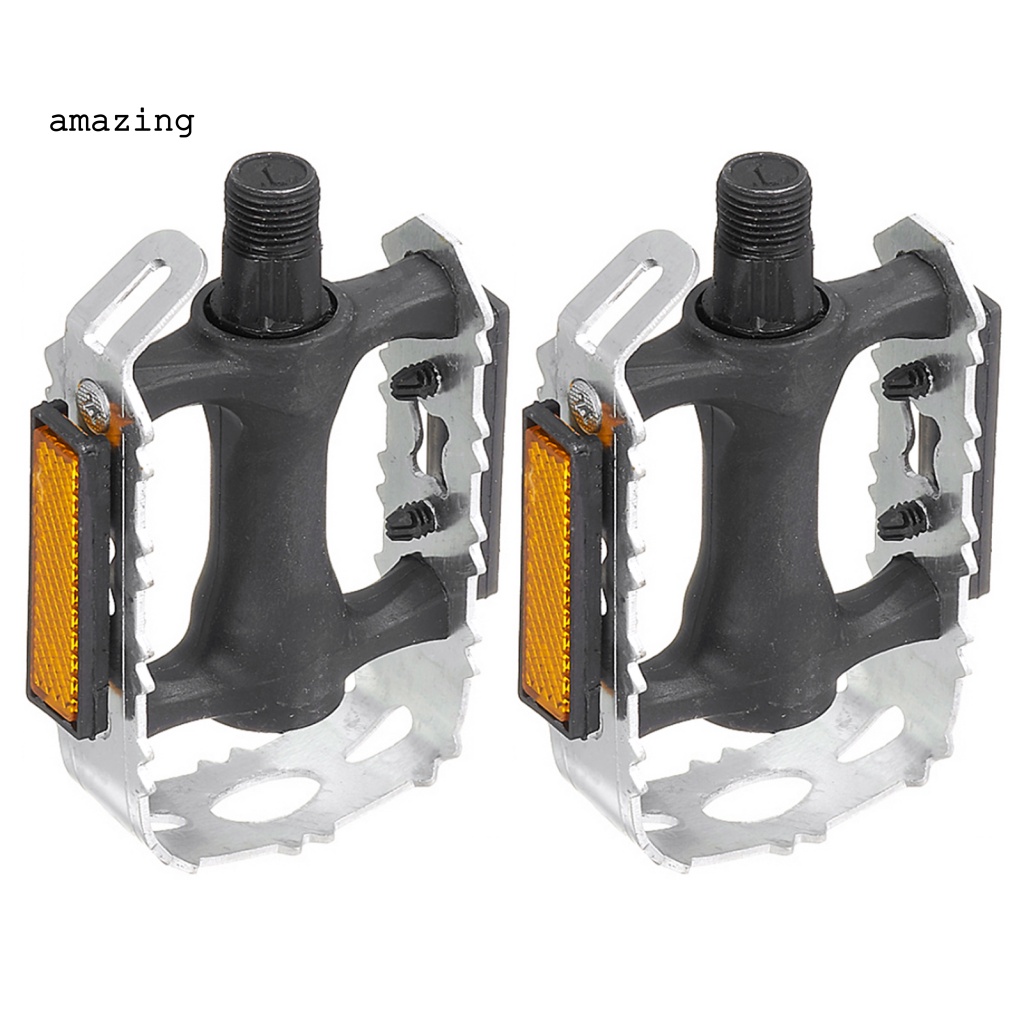 1 Cặp Bàn Đạp Xe Đạp Siêu Nhẹ Màu Sắc Bạc Thiết Kế Đục Lỗ Tiện Dụng