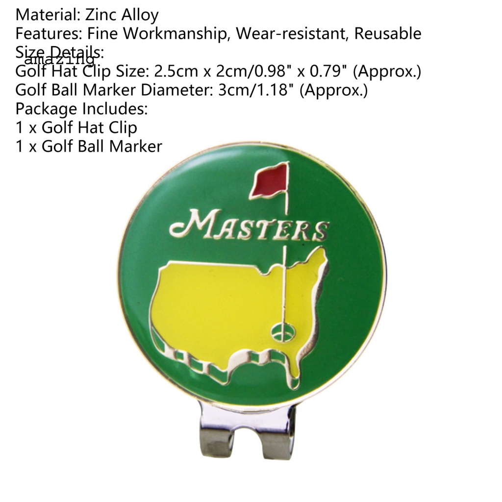 1 Bộ Kẹp Gắn Nón Đánh Golf Mini Bằng Hợp Kim Kẽm Từ Tính Bền Bỉ