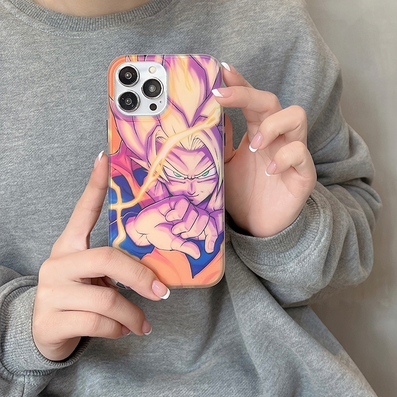 Ốp Điện Thoại Hai Mặt laser In Hình dragon ball Hợp Thời Trang Bảo Vệ Cho iPhone 11 14 12 13 Pro Max