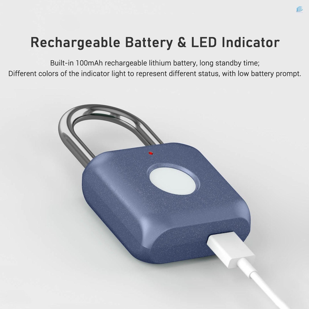 Ổ Khóa Vân Tay Thông Minh Chống Trộm IPX2 20 Dấu Vân Tay Sạc USB