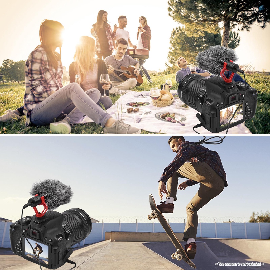 Micro Cardioid Condenser Andoer Cổng 3.5mm Bằng Xốp Chống Sốc Mang Đi Tiện Dụng Cho Điện Thoại / Máy Ảnh