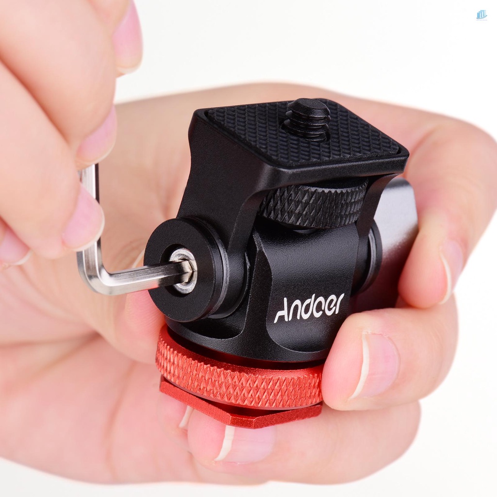 Ngàm Gắn Máy Ảnh Andoer Mini Bằng Hợp Kim Nhôm Ốc Vít 1 / 4 Inch