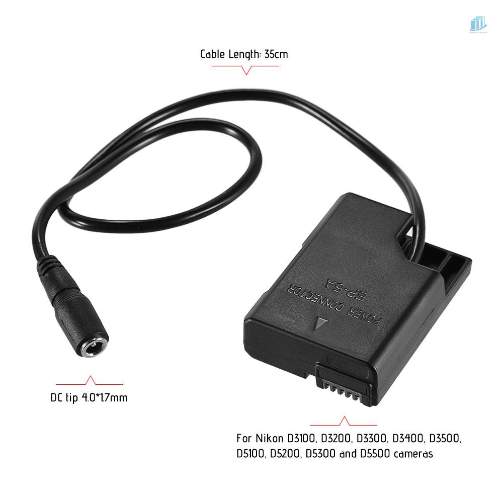 Đầu Nối Nguồn Điện Andoer EP-5A DC EN-EL14 4.0 * 17mm DC D3100 D3200 D3300 D3400 D3500 D5100 D5200 D5300 D5500