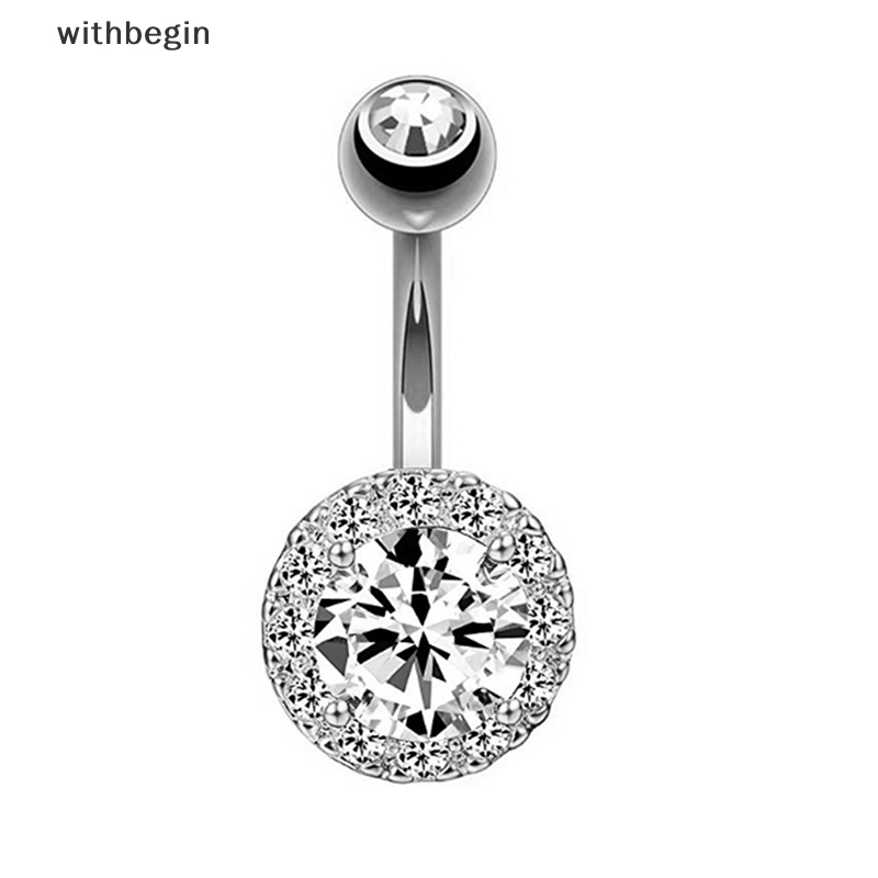 Khuyên Rốn Bằng Thép Không Gỉ Đính Đá Zircon Quyến Rũ