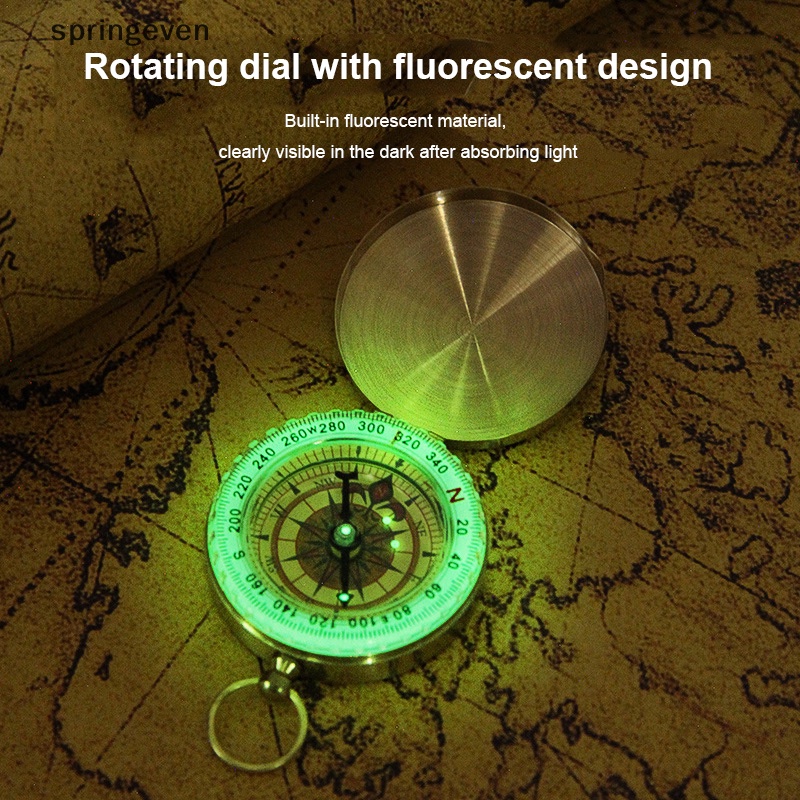 La Bàn Bỏ Túi Bằng Đồng Thau Màu Vàng Chất Lượng Cao Tiện Dụng Mang Theo Du Lịch Cắm Trại