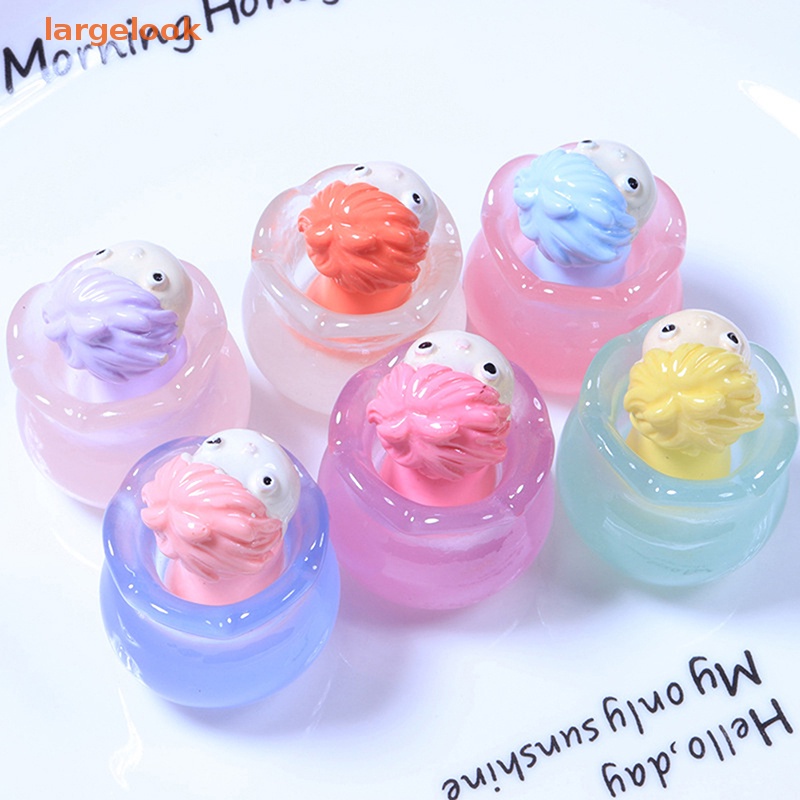 1 Phụ Kiện Trang Trí Hình Cá Hoạt Hình Mini Dạ Quang DIY