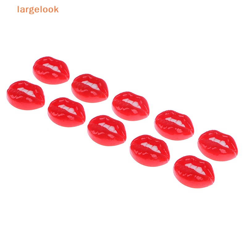 Set 10 Móc Khóa Hình Đôi Môi Bằng Nhựa Resin Phong Cách Châu Âu Quyến Rũ
