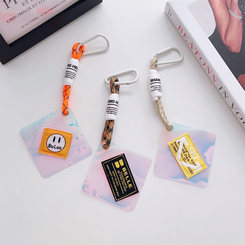 Ốp Điện Thoại Bằng nylon Họa Tiết Dễ Thương Có Ngăn Đựng Thẻ Kèm Dây Đeo Và Móc Khóa Cho iphone / airpods