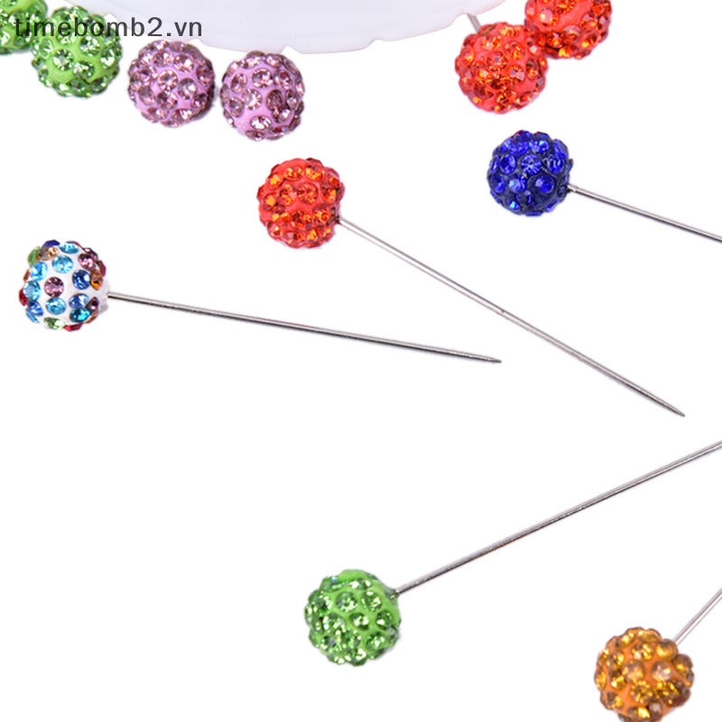 Set 30 Ghim Cài Khăn Choàng Đầu Thẳng Đính Đá Phong Cách Hồi Giáo An Toàn