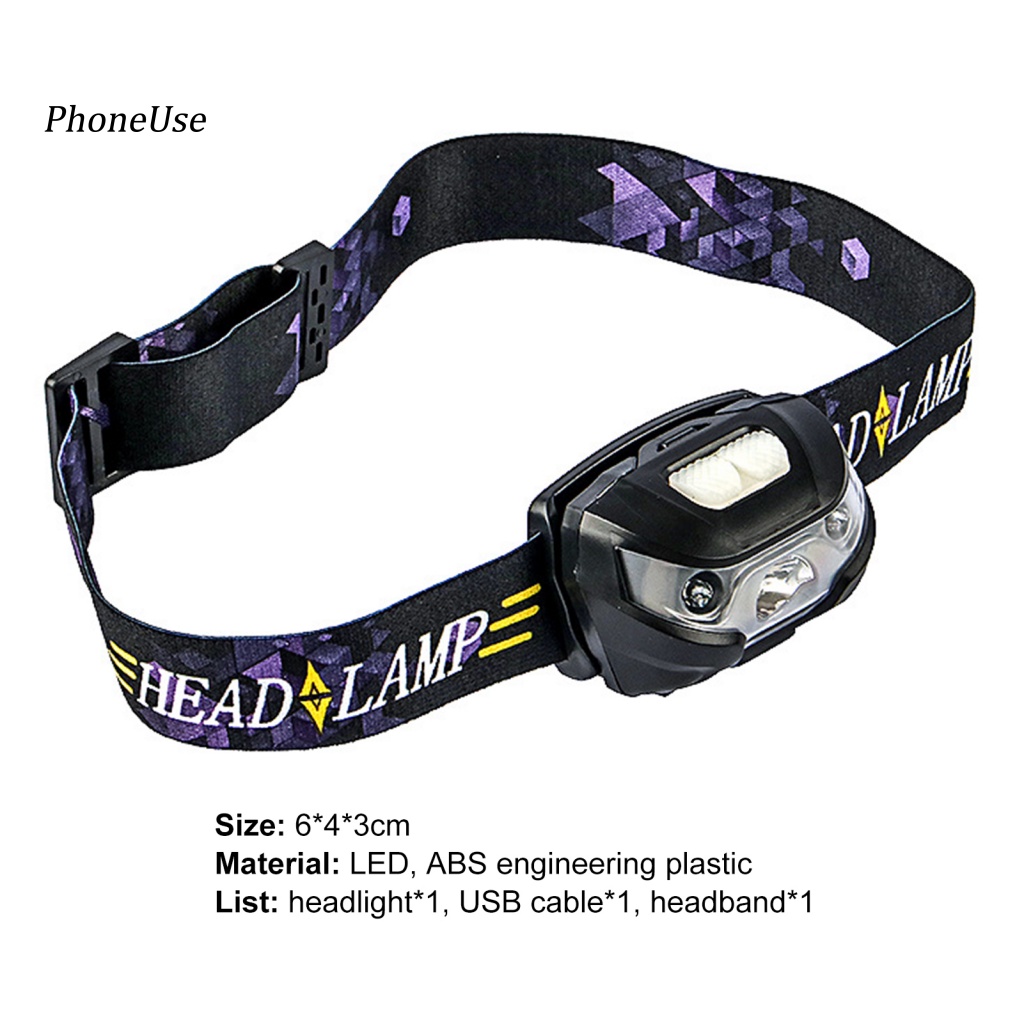 Đèn Pha Cảm Biến PU Chống Thấm Nước 1500mAh Chuyên Dụng Cho Xe Đạp Ban Đêm