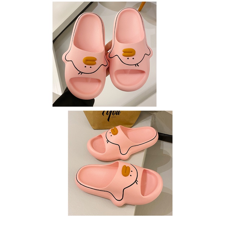 Dép bánh mì Dép  Nhà Đế Dày Chống Trượt Phong Cách Dép Quai Ngang Họa Tiết Vịt Hoạt Hình Dễ Thương