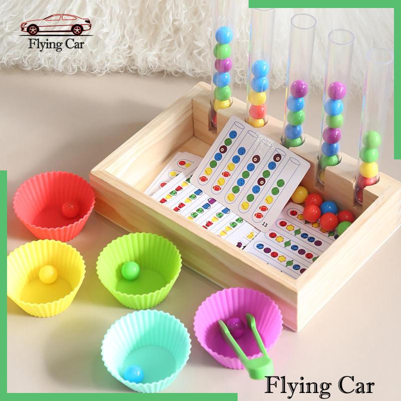 Bộ Đồ Chơi Luồn Bóng Cầu Vồng Bằng Gỗ Lzdjfmy2 Dành Cho Bé