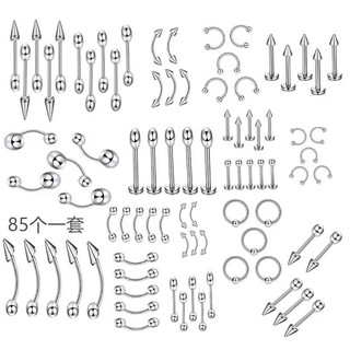 Bộ 85 Khuyên Xỏ Cơ Thể Bằng Thép Titan Không Gỉ Cá Tính