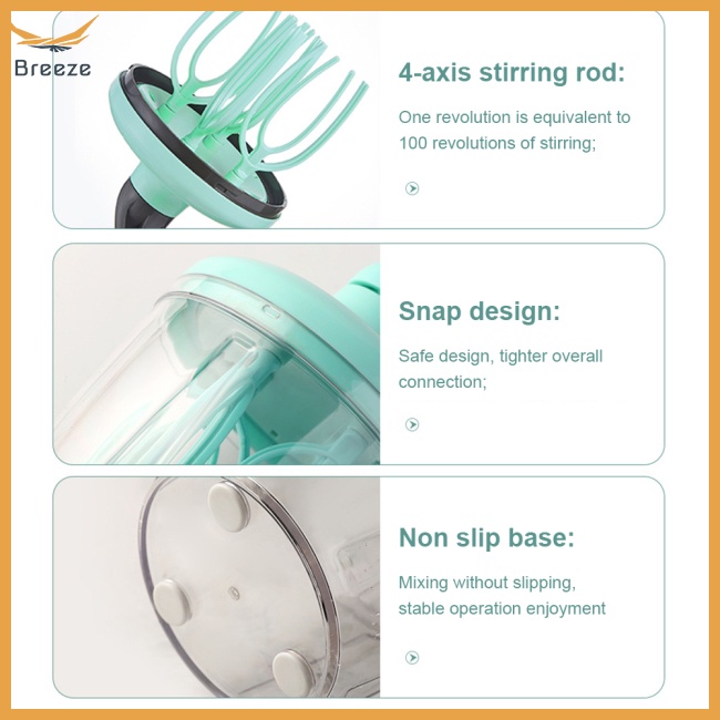 Dụng Cụ Đánh Khuấy Kem Bằng Tay 1500ml Trọng Lượng Nhẹ Tiếng Ồn Thấp Đa Năng Có Thể Thá