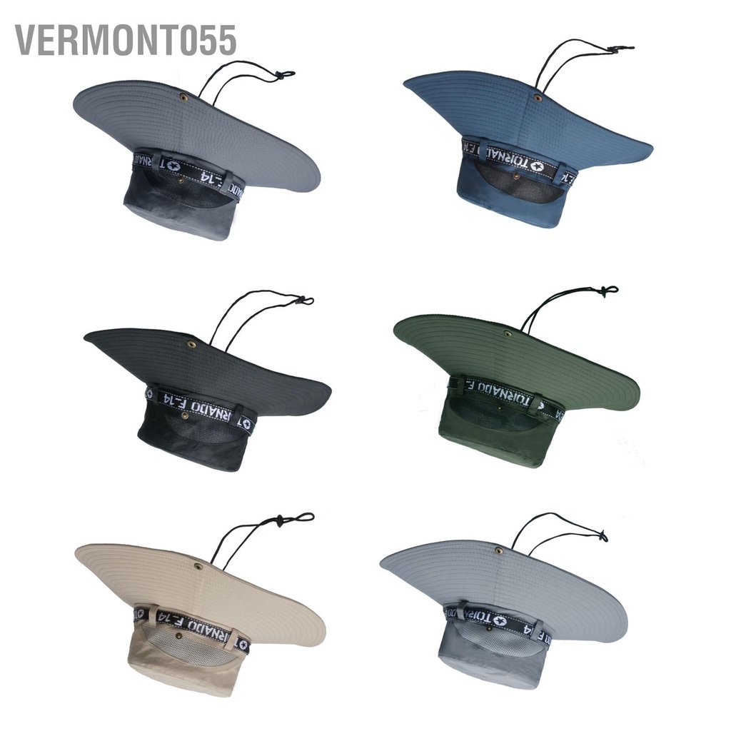 Vermont055 Câu Cá Nón Thoáng Khí Cotton Polyester Vành Lớn Mũ Chống Nắng Cho Nam Mùa Hè Leo Núi