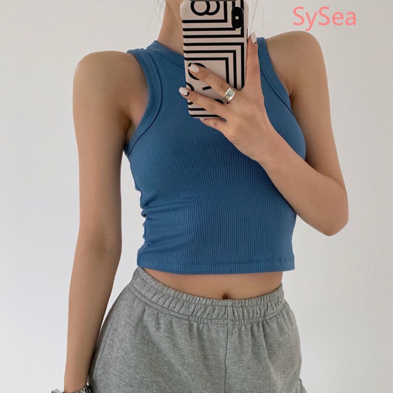 Áo Croptop Hai Dây Thể Thao Thời Trang Mùa Hè Hàn Quốc Dành Cho Nữ