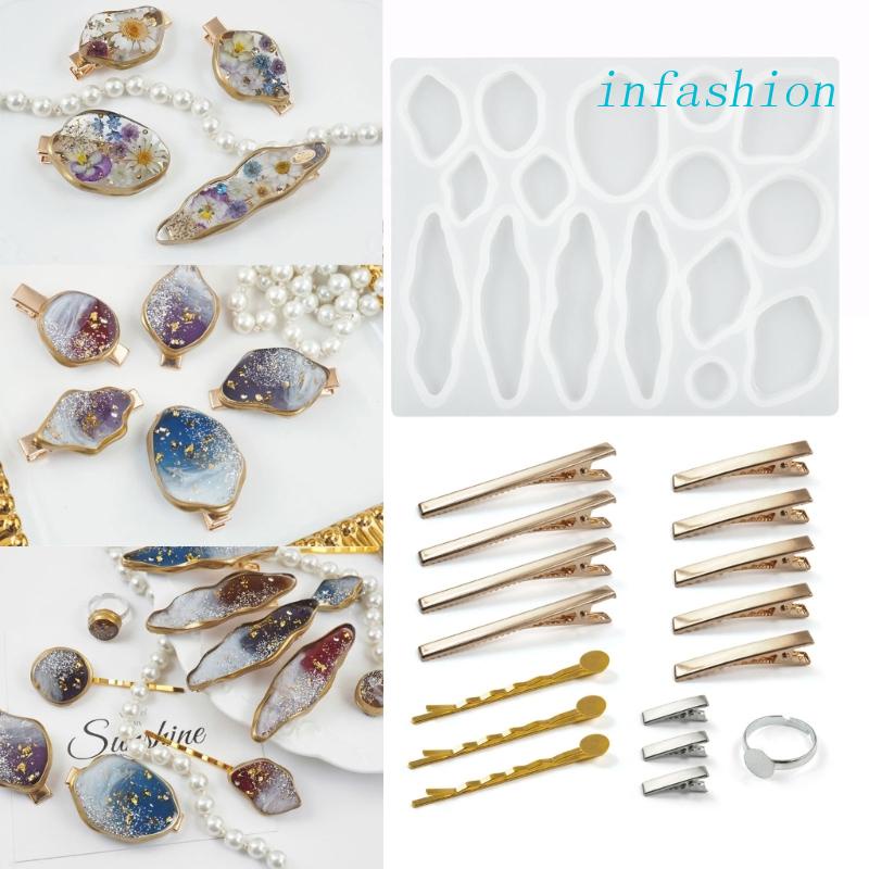 Khuôn Silicone Làm Kẹp Tóc Hình Học DIY