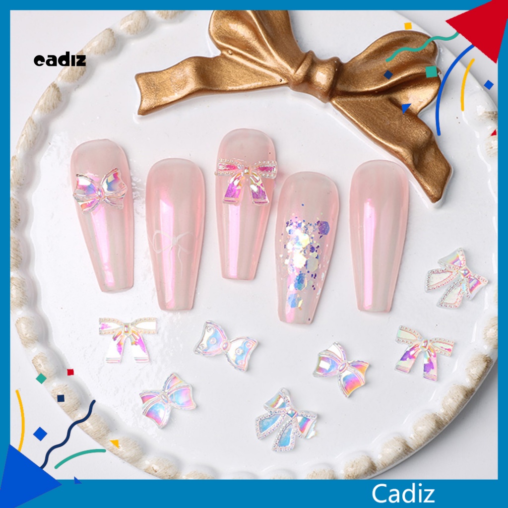 Túi 30 Phụ Kiện Trang Trí Móng Tay Hình Nơ 3D Nhiều Màu Sắc