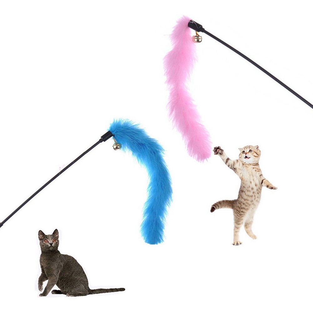 Mèo trêu ghẹo Plush dây Chaser Cây Đũa phép đồ chơi với chuông