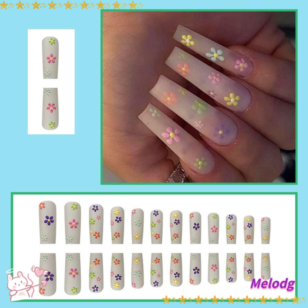 Bộ Móng Tay Giả Che Phủ Toàn Diện Đầu Vuông DIY