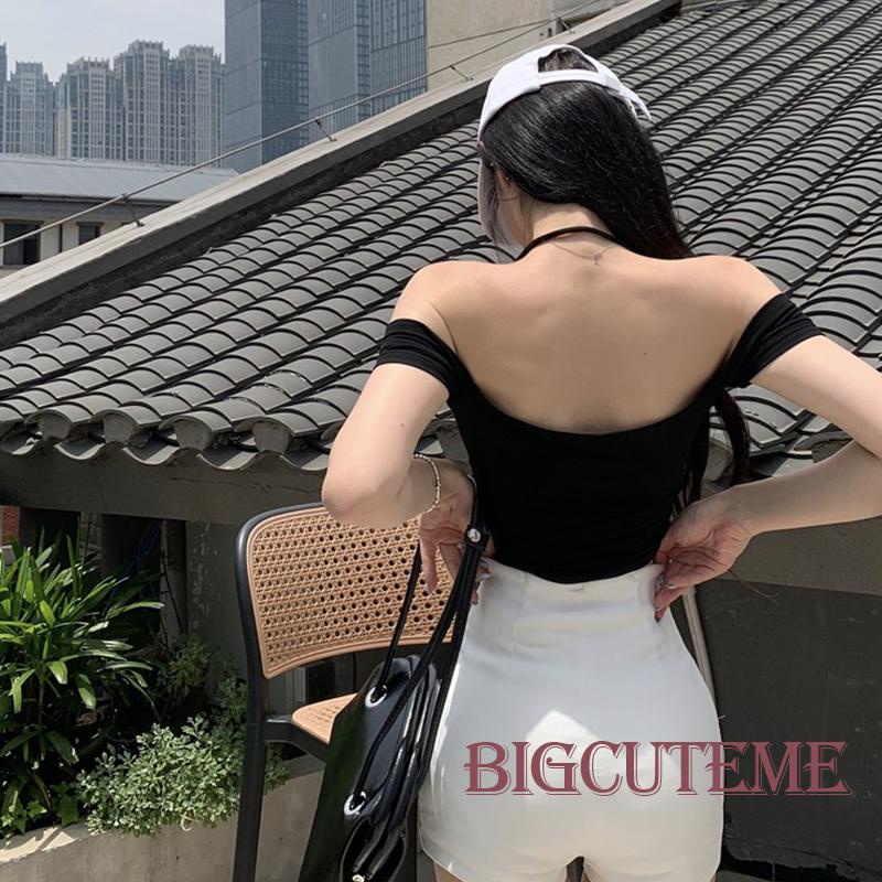 Áo Croptop Tay Ngắn Màu Sắc Thời Trang Mùa Hè Xinh Xắn Cho Nữ