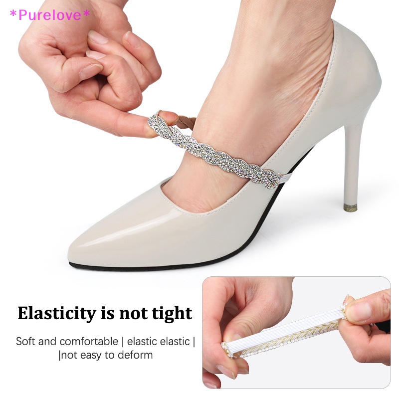 1 Cặp Dây Thắt Giày Cao Gót Co Giãn Chống Trượt Thời Trang Dành Cho Nữ Mới