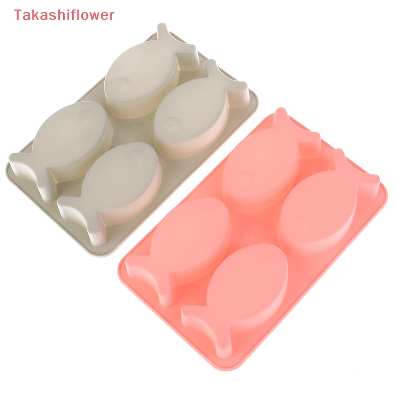1 Khuôn Silicone Làm Bánh Hình Cá 4 Lỗ DIY