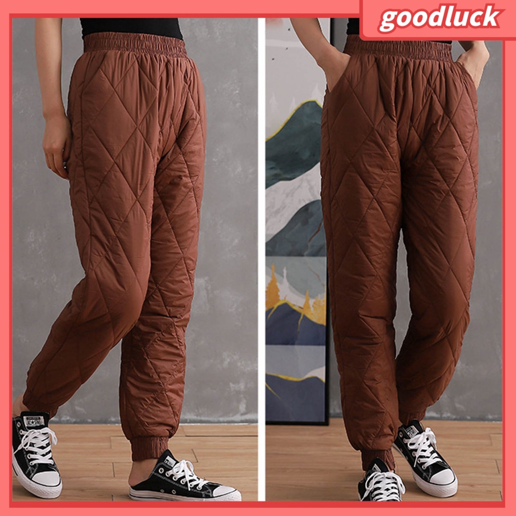 [ULK] Quần Dài Lưng Thun Dày Dặn Ấm Áp Màu Trơn Đơn Giản Dành Cho Nữ Đi Mua Sắm