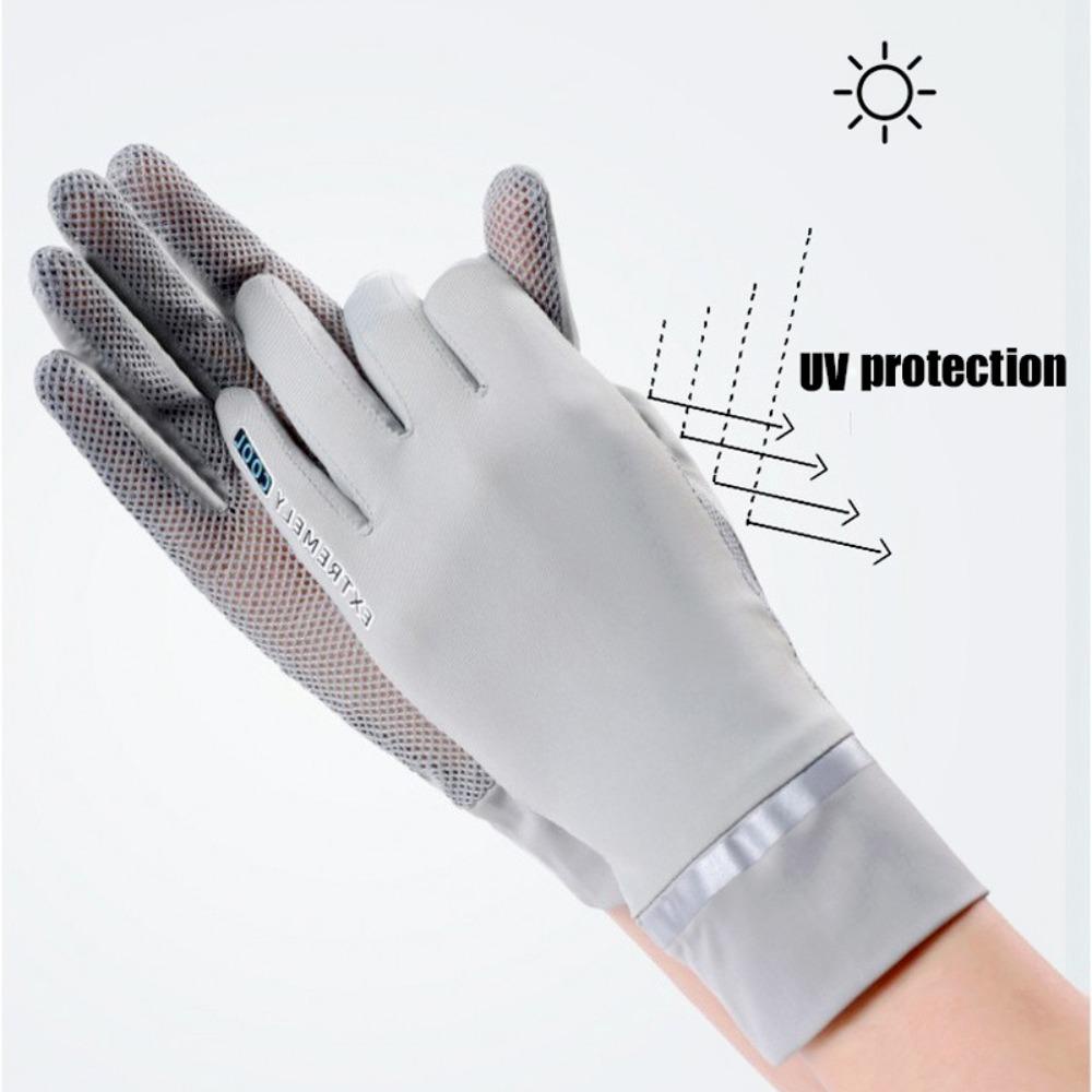 Găng Tay Lái Xe Bằng Lụa Lạnh Mỏng Thoáng Khí Chống Tia UV