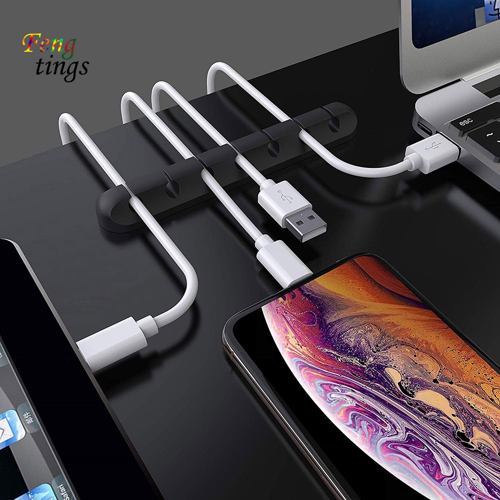 Set 1 / 3 Kẹp Cố Định Dây Cáp Bằng Silicone Tiện Dụng