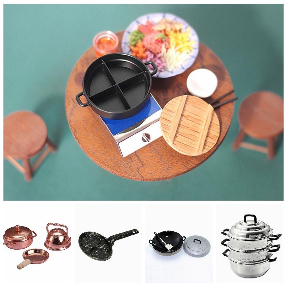 Mô Hình Nồi Chảo Kèm Nắp Đậy Trang Trí Nhà Búp Bê