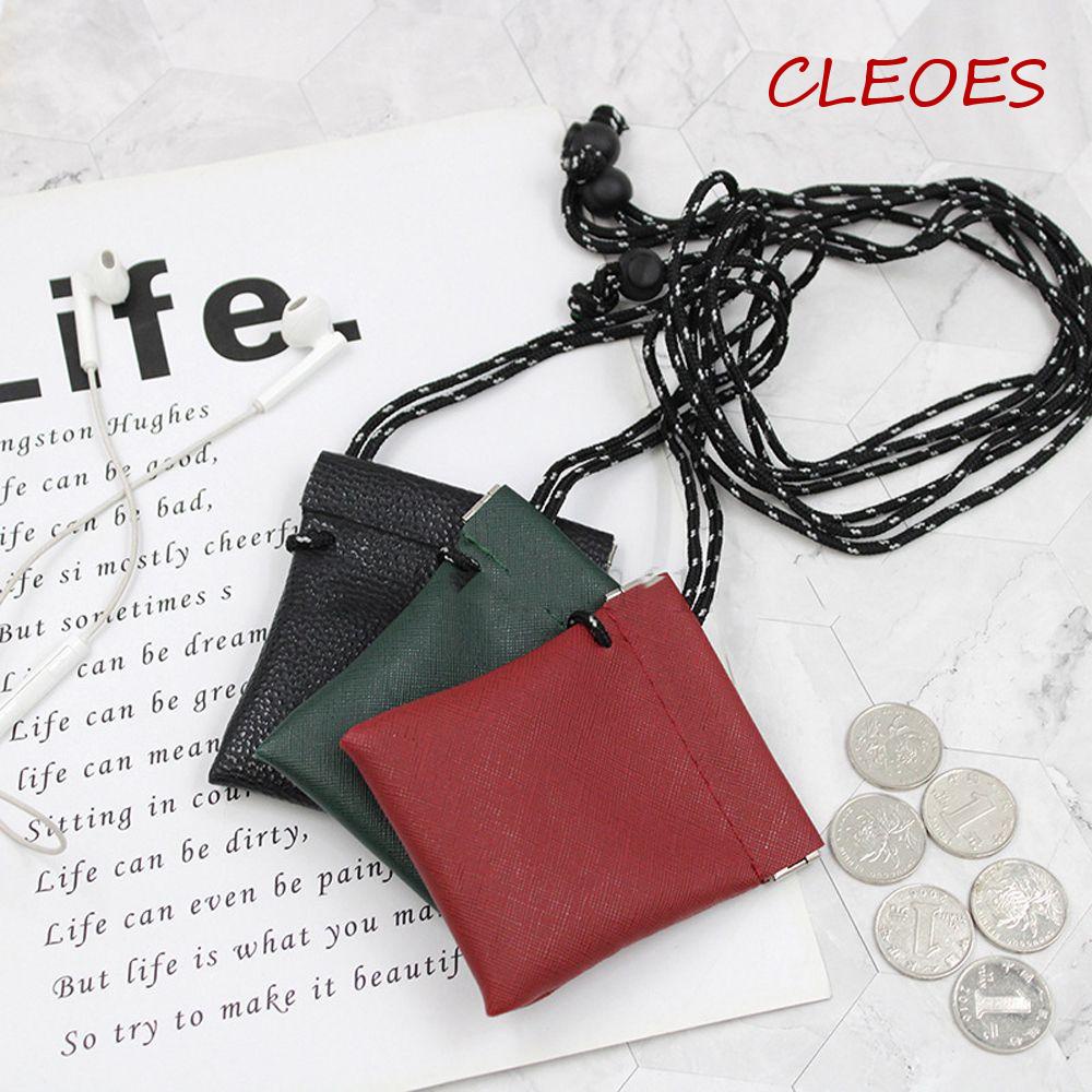 Túi Da PU Mini Đựng Tai Nghe CLEOES Có Dây Đeo