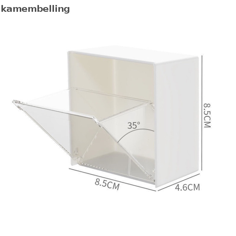 Kamembelling Hộp Đựng Bông Tẩy Trang / Tăm Bông / Trang Sức Bằng Nhựa Gắn Tường Chống Bụi