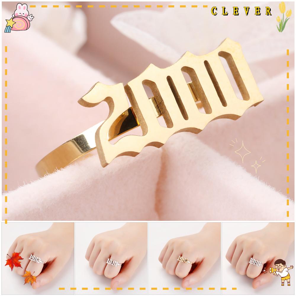 Nhẫn Thép Không Gỉ Thời Trang Có Thể Điều Chỉnh Kích Cỡ