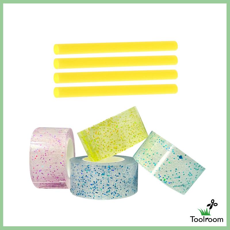 Bộ 4 Cuộn Băng Dính Nano Lấp Lánh Trong Suốt Dùng Trang Trí Thủ Công DIY