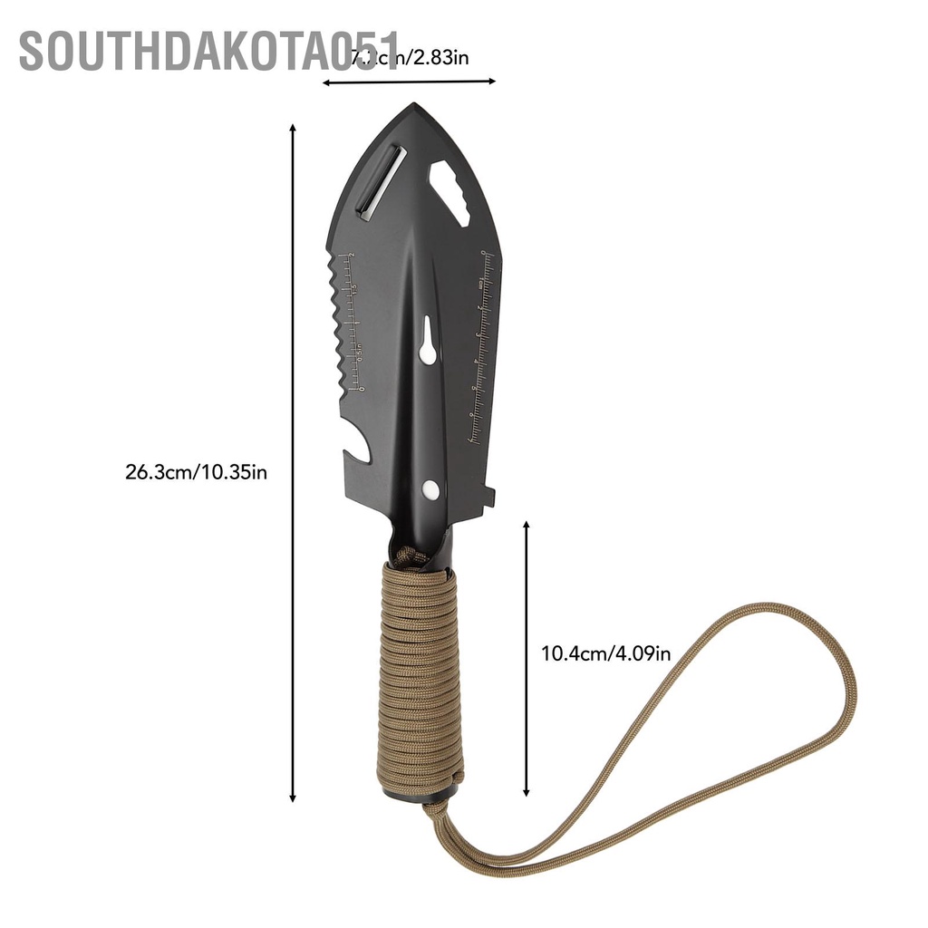 Southdakota051 Đa Năng Nhỏ Tay Xẻng Thép Không Gỉ Cắm Trại Ngoài Trời Sinh Tồn Thiết Bị Làm Vườn Dụng Cụ Kaki